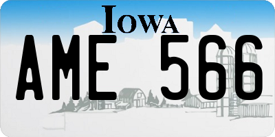IA license plate AME566