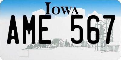 IA license plate AME567