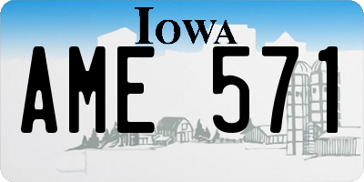 IA license plate AME571