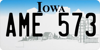 IA license plate AME573