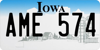 IA license plate AME574