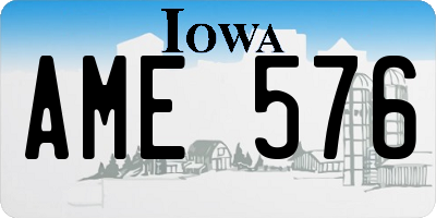 IA license plate AME576