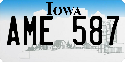 IA license plate AME587