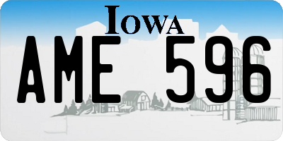 IA license plate AME596