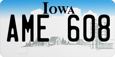 IA license plate AME608