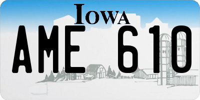 IA license plate AME610
