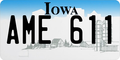 IA license plate AME611