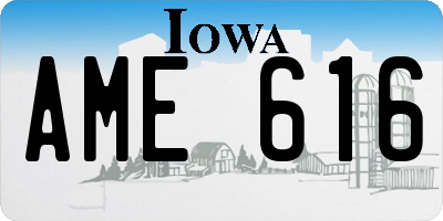 IA license plate AME616