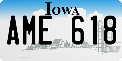 IA license plate AME618