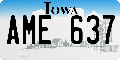 IA license plate AME637