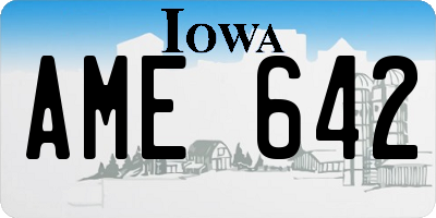 IA license plate AME642