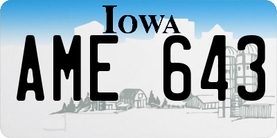 IA license plate AME643