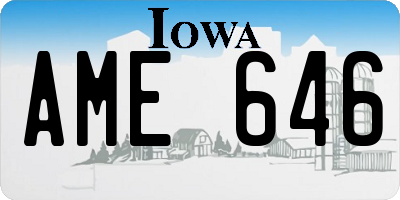 IA license plate AME646