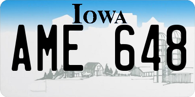 IA license plate AME648