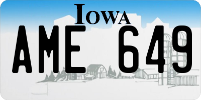 IA license plate AME649