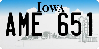 IA license plate AME651