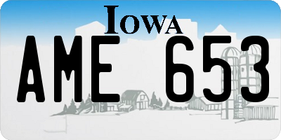 IA license plate AME653