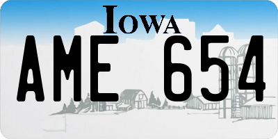 IA license plate AME654