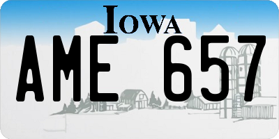 IA license plate AME657