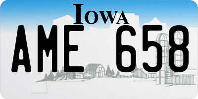IA license plate AME658