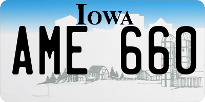 IA license plate AME660