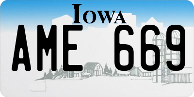 IA license plate AME669