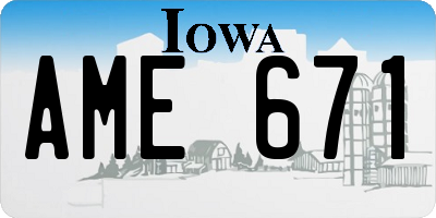 IA license plate AME671