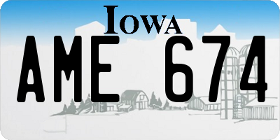 IA license plate AME674