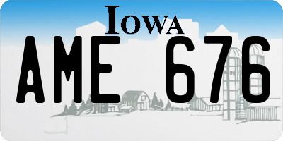 IA license plate AME676