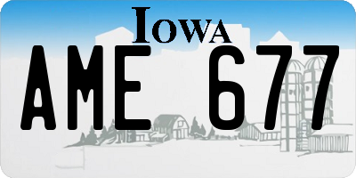 IA license plate AME677