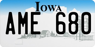 IA license plate AME680