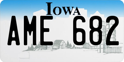 IA license plate AME682