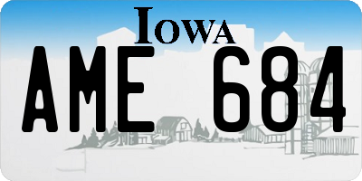 IA license plate AME684