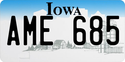 IA license plate AME685