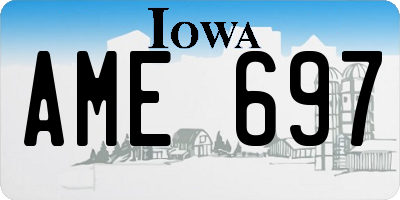 IA license plate AME697