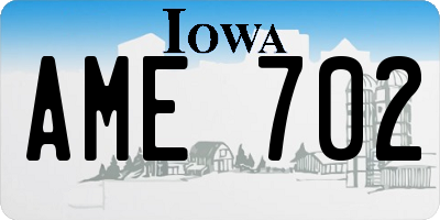 IA license plate AME702