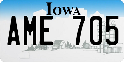 IA license plate AME705