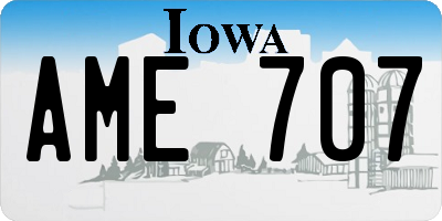 IA license plate AME707