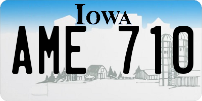 IA license plate AME710