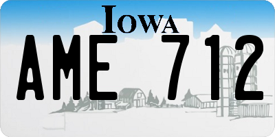 IA license plate AME712