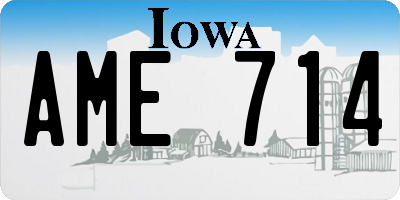 IA license plate AME714