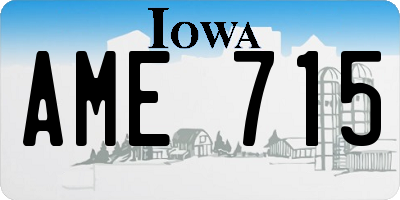 IA license plate AME715