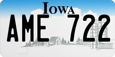 IA license plate AME722