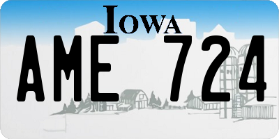 IA license plate AME724