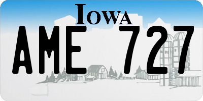 IA license plate AME727