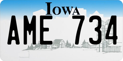 IA license plate AME734