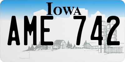 IA license plate AME742