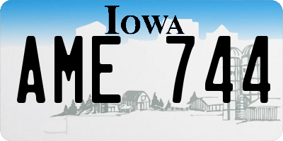 IA license plate AME744