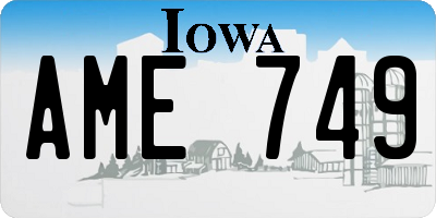 IA license plate AME749
