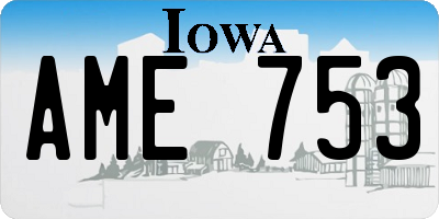 IA license plate AME753